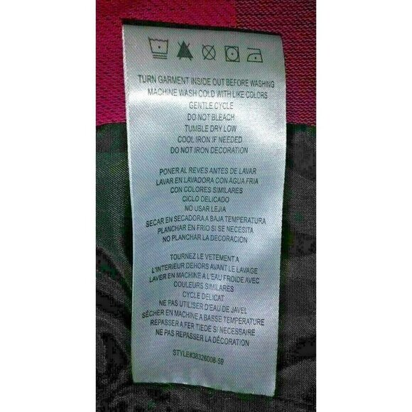 Roca Wear Girls Zip Front Quilted Vest Size 4 Pink Black Plaid - Picture 8 of 11